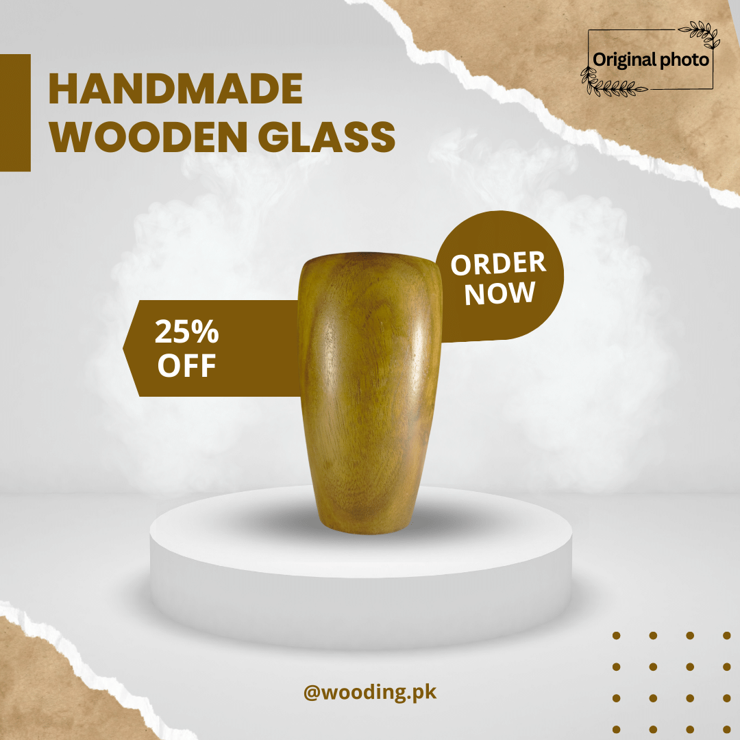 Polished Wooden Wine Glass