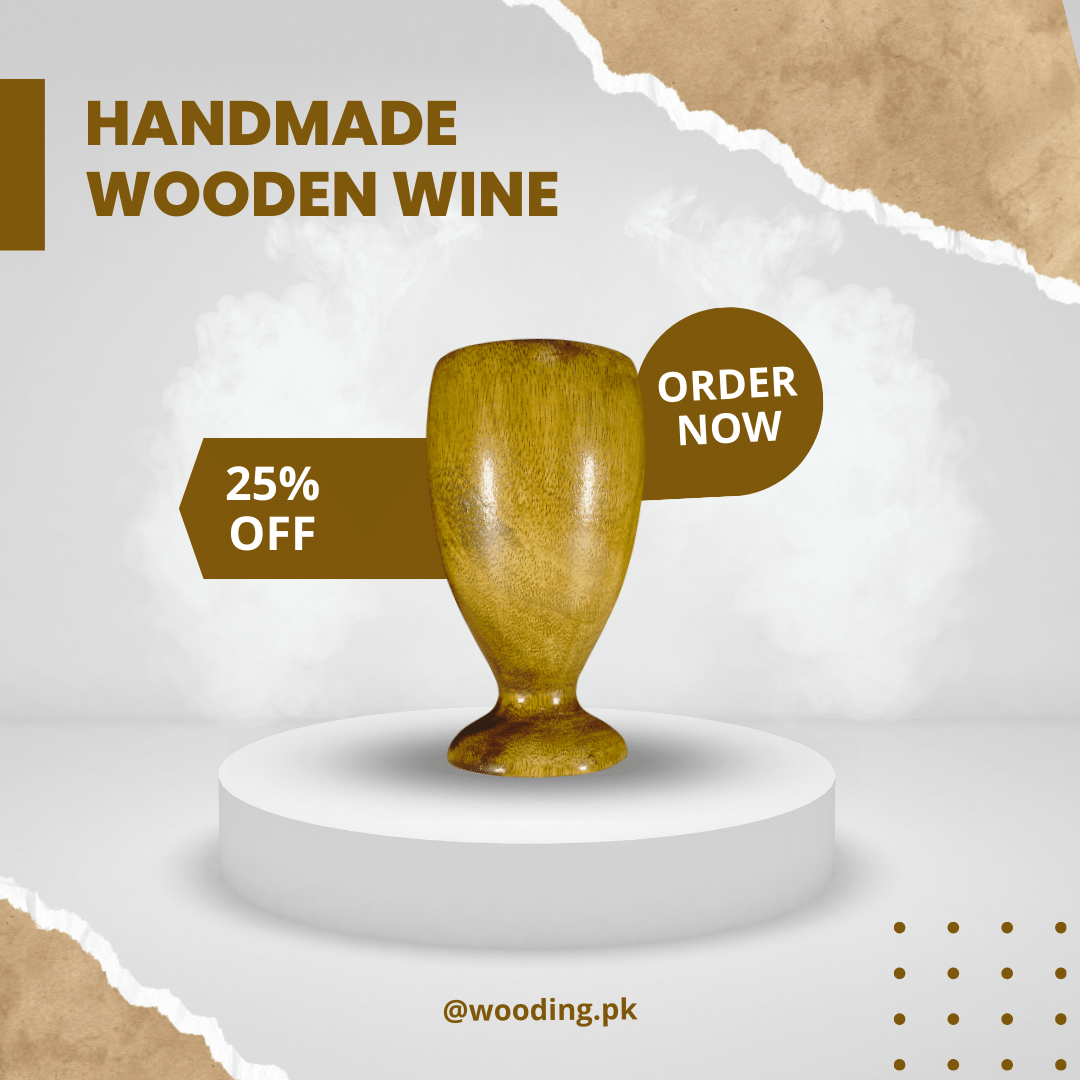 Polished Wooden Wine Glass Goblet