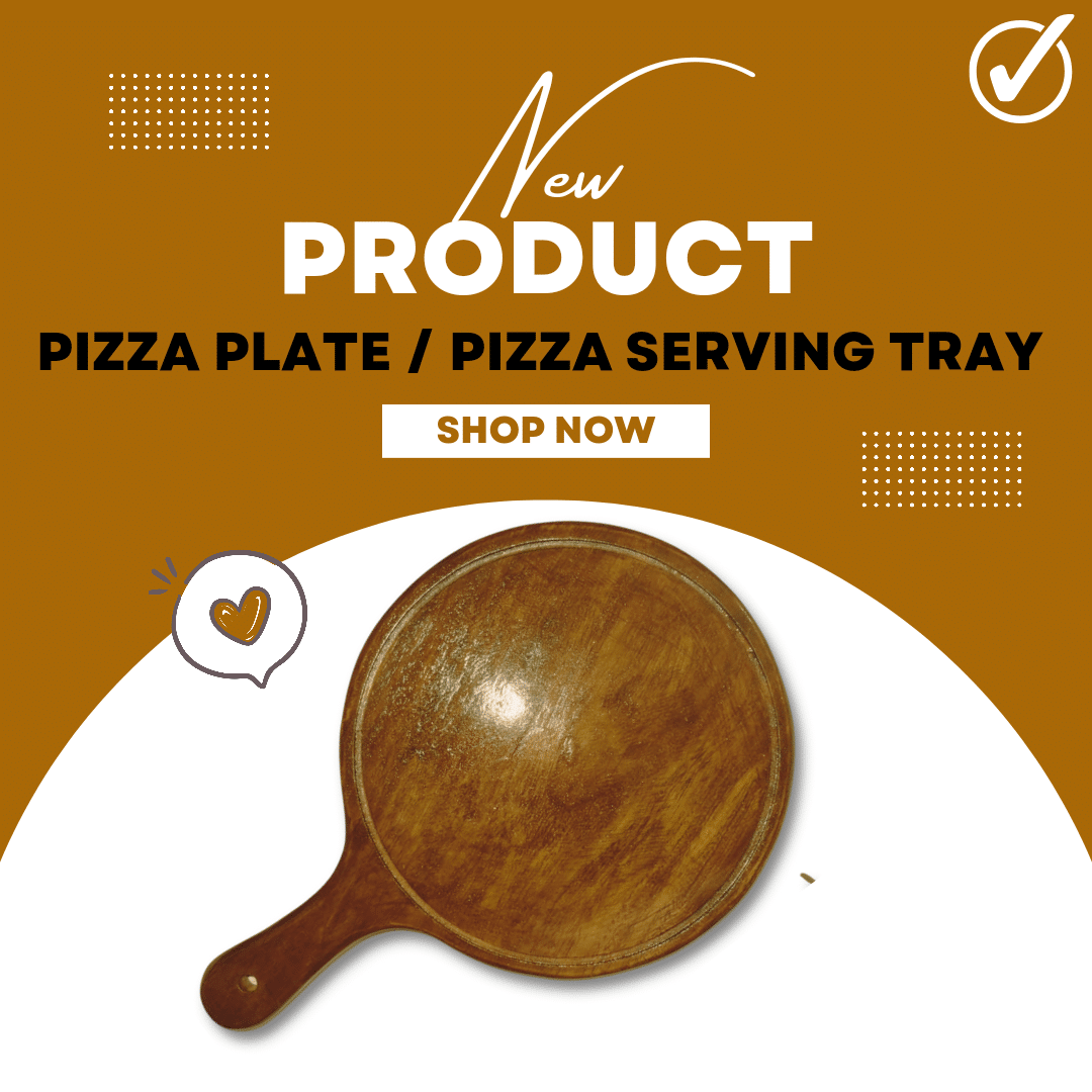 Pizza Plate Pizza serving tray & Cutting board set Wooding